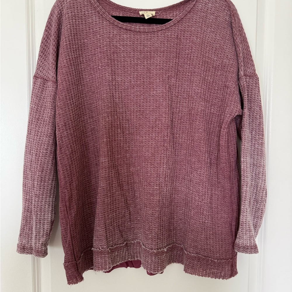 Tribal Jeans Maroon Waffle Knit Sweater